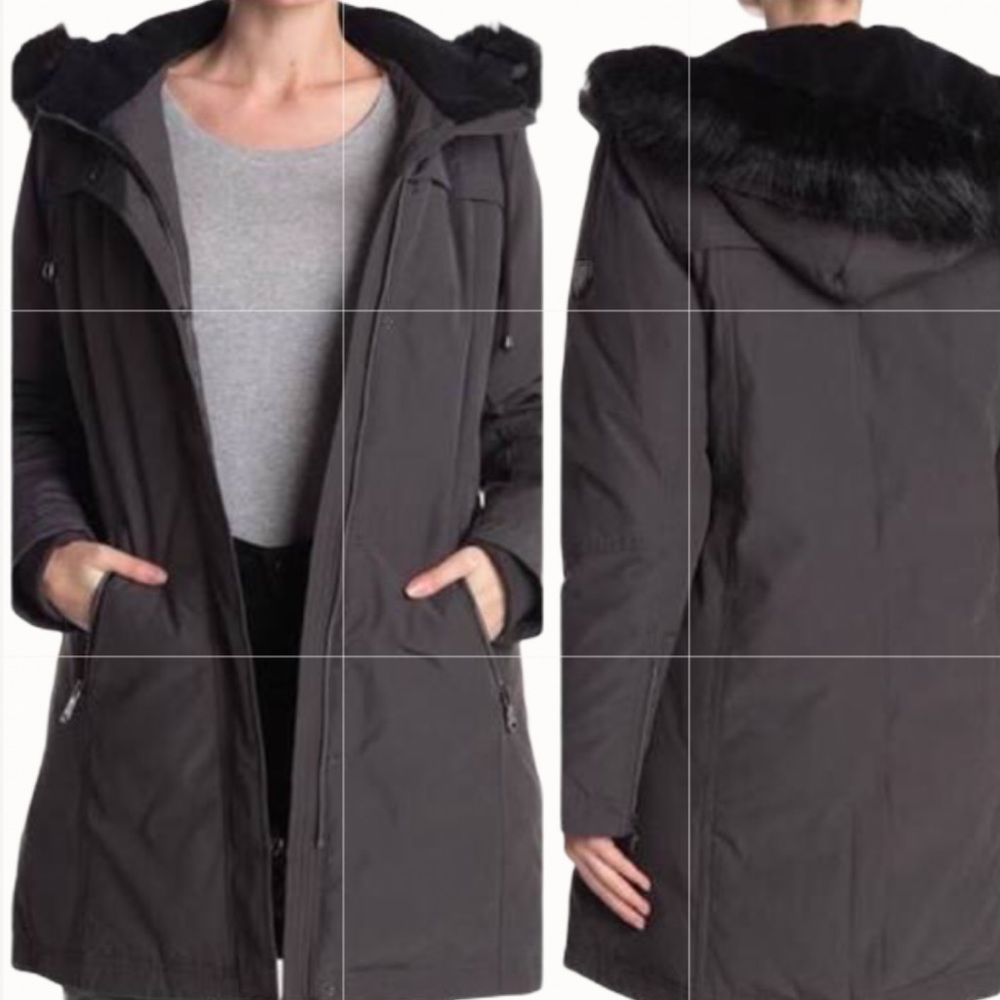 Vince Camuto Luxe Faux-Fur Hooded Jacket-Coat - S - Picture 11 of 17